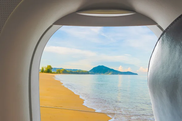 Vista desde la ventana del avión — Foto de Stock