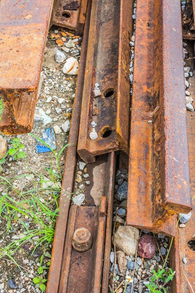 Eski Demiryolu Çelik Yerde Görüntü — Stok fotoğraf