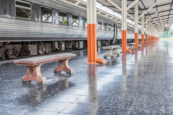 Passenger Platform Day Railway Station — Stock Photo, Image