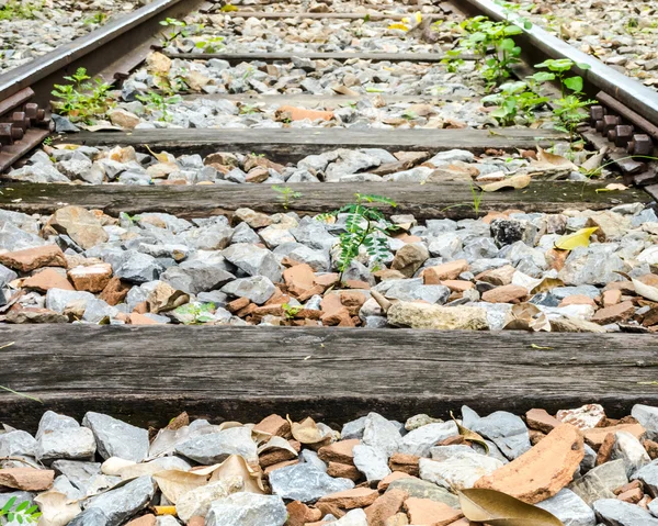 Bilden Järnvägen Fodrar Resa Genom Järnvägsstation — Stockfoto