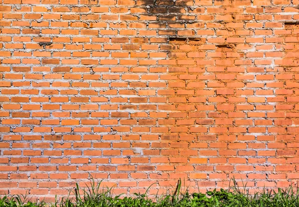 Parede Tijolo Vermelho Textura Grunge Fundo Com Cantos Vincados Imagem — Fotografia de Stock