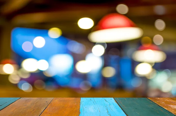 Coffee shop blur background with bokeh image. — Stock Photo, Image