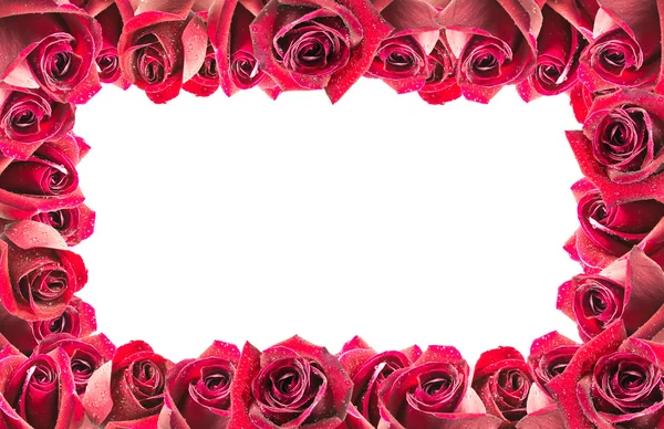 Bild von roten Rosen Rahmen Hintergrund — Stockfoto