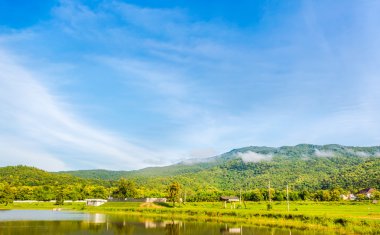 Güzellik göl güneşli bir gün