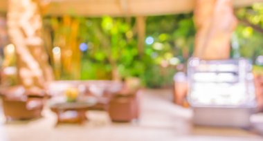 Bokeh imajı olan bir kafenin arka planı bulanık .