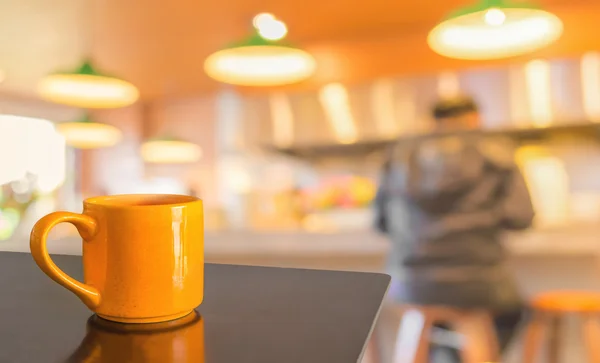 Cafetería fondo borroso con imagen bokeh. — Foto de Stock