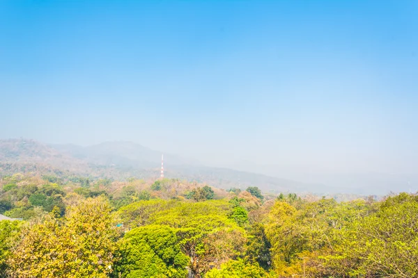 Afbeelding Van Big Mountain Doi Suthep Verontreiniging Mist Chiang Mai — Stockfoto