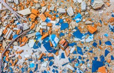 görüntü küçük çakıl kaya kırık çimento zemin doku.