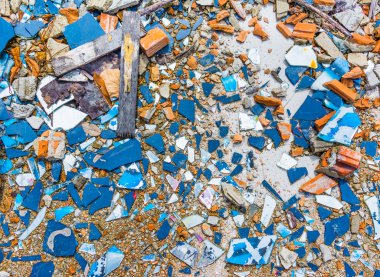 görüntü küçük çakıl kaya kırık çimento zemin doku.