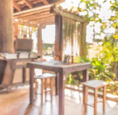 garden yakınındaki oturma odasında görüntü bulanıklığı .