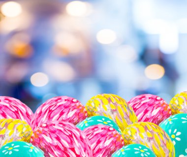 görüntü bulanık bokeh ışık ve Paskalya yumurtaları için arka plan ABD
