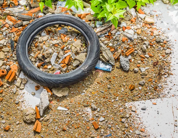 Afbeelding Van Een Oude Band Een Gebroken Glas Zone Voor — Stockfoto