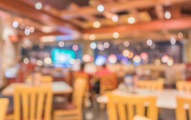 Bokeh imajı olan bir kafenin arka planı bulanık.
