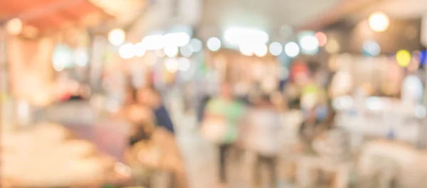 Image Blurred Background Night Market Street Decorated Festive Lights — Stock Photo, Image