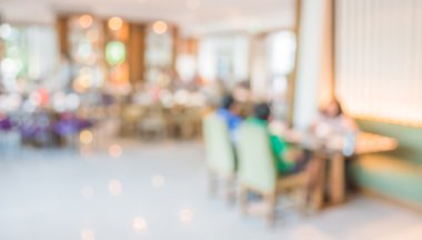 Çin restoranının arka planı Bokeh imajıyla bulanık .