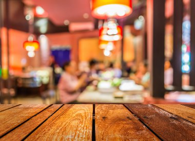 ışık bokeh ile restoran veya gıda merkezinin görüntü bulanıklığı 