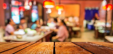 ışık bokeh ile restoran veya gıda merkezinin görüntü bulanıklığı 