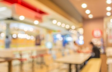 ışık bokeh ile restoran veya gıda merkezinin görüntü bulanıklığı 