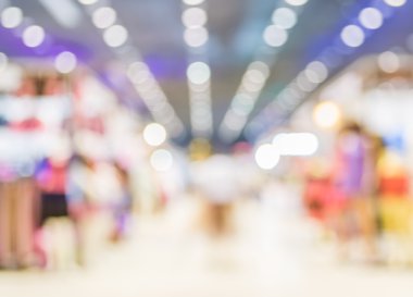 Alışveriş merkezinin bulanık görüntüsü ve arka plan kullanımı için insanlar .