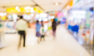 Alışveriş merkezinin bulanık görüntüsü ve arka plan kullanımı için insanlar .