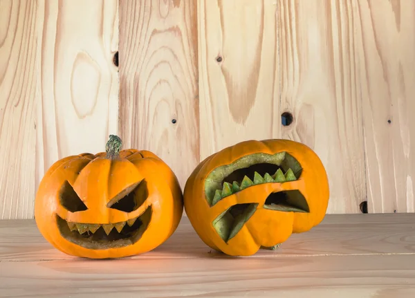 Pumpkins on wooden background — Stock Photo, Image