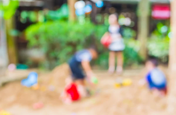 Imagen Los Niños Borrosos Parque Infantil Arena Parque Público Para — Foto de Stock