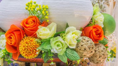 görüntü için arka plan kullanım sahte karışık renkli çiçek.