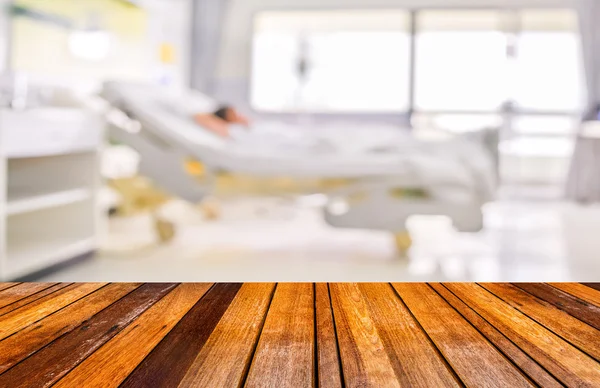 Wood Floor Blurred Image Patient Drip Hospital Background Usage — Stock Photo, Image