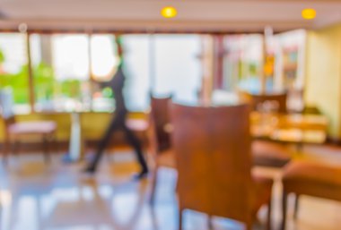 Arka plan kullanımı için Bokeh ile Kafe 'nin bulanık görüntüsü .