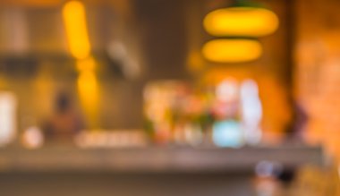 Bokeh imajı olan bir kafenin arka planı bulanık .