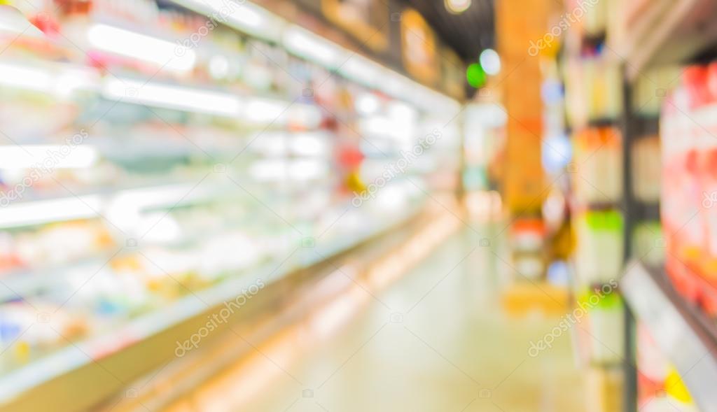 blurred image of supermarket  