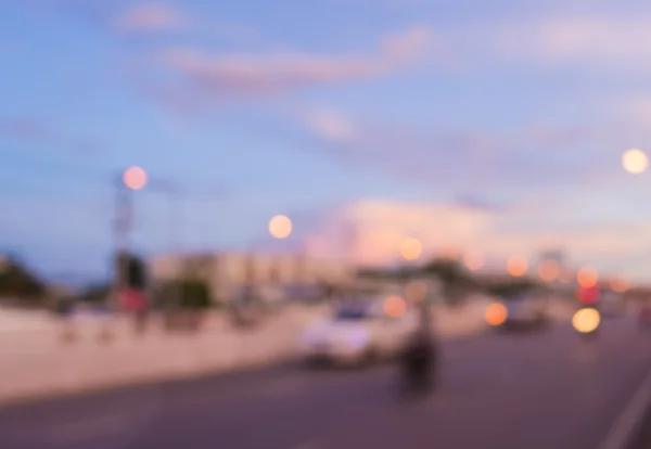 Image Blur Car Road Evening Background Usage — Stock Photo, Image