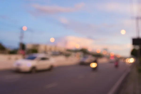 Image Blur Car Road Evening Background Usage — Stock Photo, Image