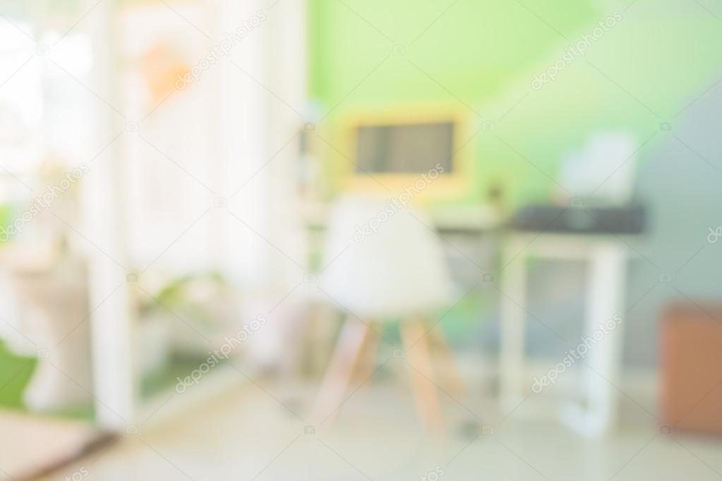 blur image of indoor living room .