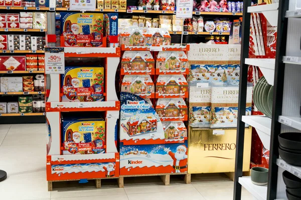 Saint Laurent Var France 2020 Christmas Candy Boxes Hypermarket New — Stock Photo, Image