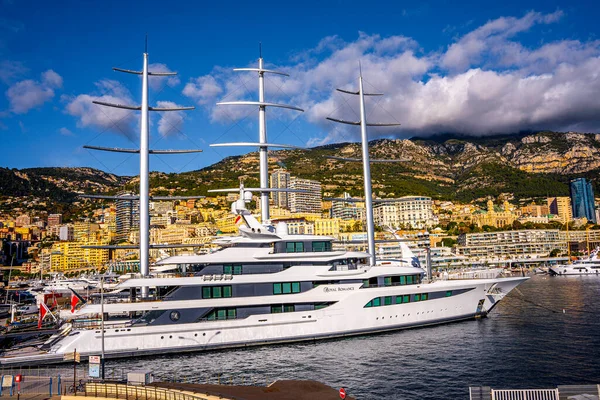 Monte Carlo Monaco 2020 Haupthafen Von Monte Carlo Mit Luxusyachten — Stockfoto