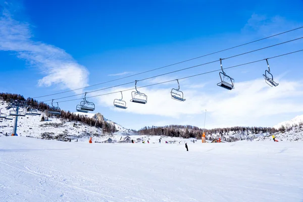 Auron Francie 2020 Prázdné Sjezdovky Vleky Lyžařském Středisku Během Zimních — Stock fotografie