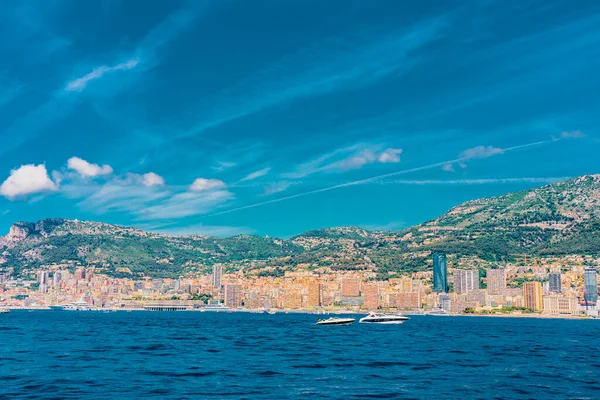 몬테카를로 바다에서 바라본 모나코의 랜드마크 에르쿨레스 모나코 Monaco 프랑스와 이탈리아 — 스톡 사진