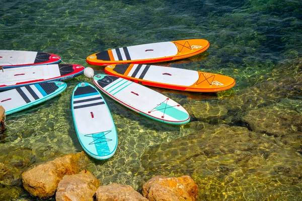 Beaulieu Sur Mer France 2020 Stand Paddle Boarding Summer Beach — Stock Photo, Image