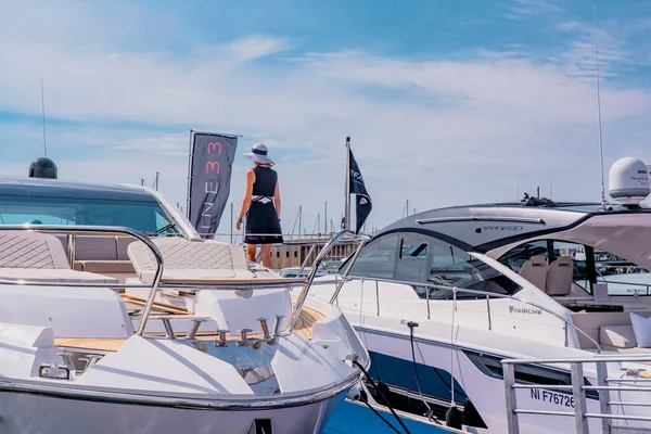 Cannes Frankrike 2021 Årlig Yacht Show Festival Franska Rivieran Den — Stockfoto