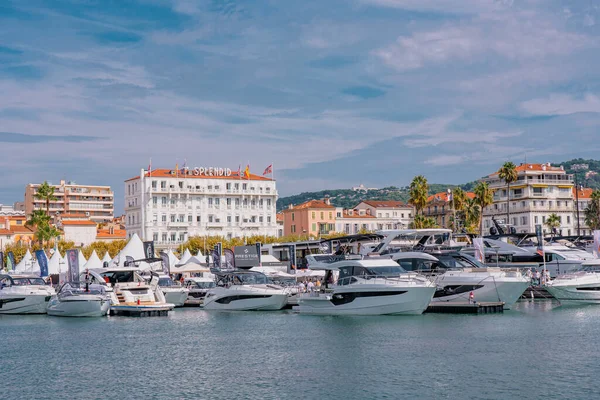 Cannes France 2021 Annual Yacht Show Festival French Riviera Largest — Stock Photo, Image