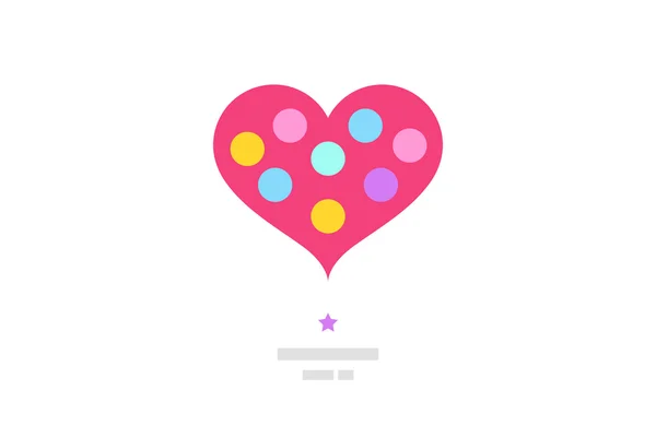 Valentine's Day Vector Heart with colorful dots for greetings card — Stock Vector