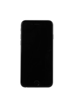 beyaz arkaplanda siyah telefon