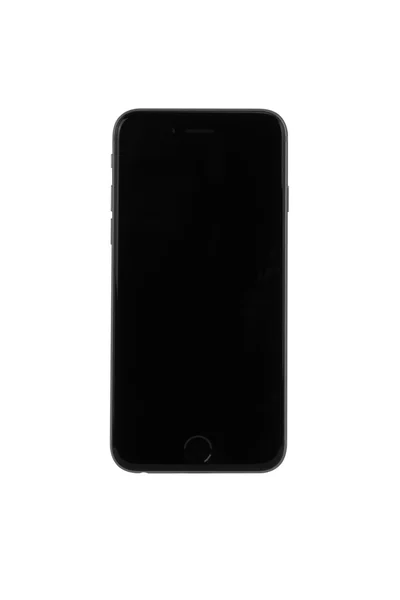 Black phone on white background — Stock Photo, Image