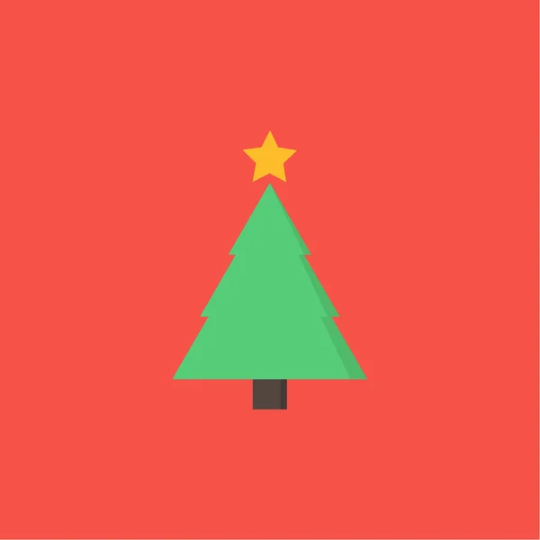 Kerstboom met ster - vectorillustratie — Stockvector