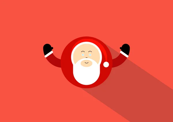 Üstten Görünüm yaratıcı düz vektör çizim için tebrik kartları Noel Baba'dan