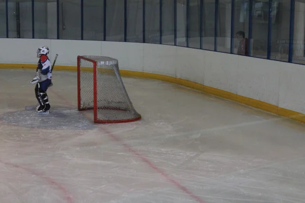 El hielo antes de un partido de hockey — Foto de Stock