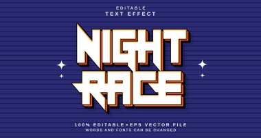 Düzenlenebilir metin biçimi efekti - Gece Yarışı metin biçimi teması. projeniz için
