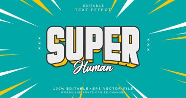 Düzenlenebilir metin biçimi efekti - Süper İnsan metin biçimi teması. projeniz için