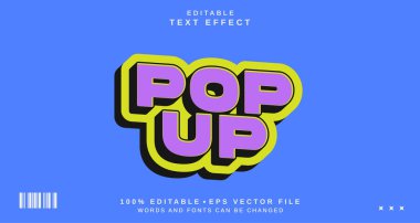 Düzenlenebilir metin biçimi efekti - Açılır metin biçimi teması. projeniz için